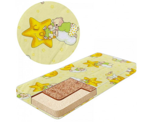 Матрас для детской кроватки 120х60 см кокос-поролон-кокос (КПК). Толщина 7 см.много цветов