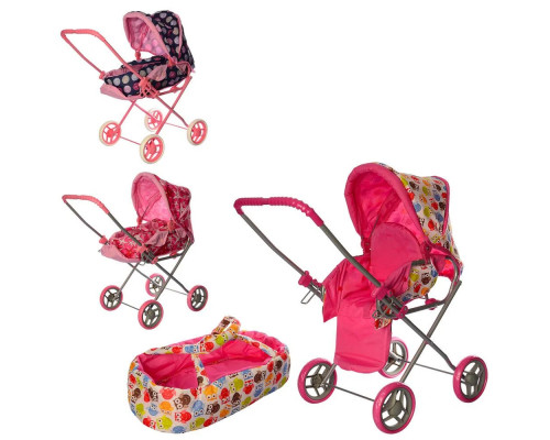 Коляска-трансформер с переносной люлькой Melogo 9391. Микс цветов