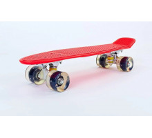 Скейт Пенни борд (Penny board), светятся колёса MS 0848-2,  красный