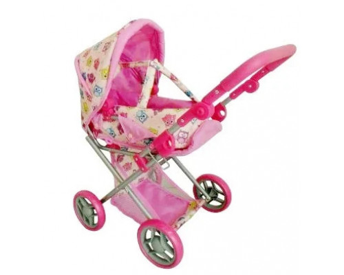 Коляска трансформер для куклы, ручка макс 62 см в 3 полож, сумка переноска, козырек Мелого 9346