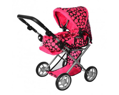 Коляска трансформер для куклы, ручка макс 62 см в 3 полож, сумка переноска, козырек Мелого 9346