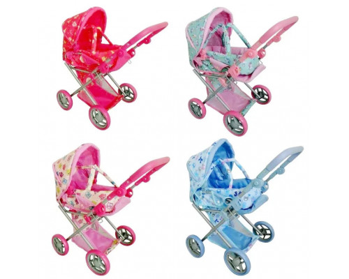 Коляска трансформер для куклы, ручка макс 62 см в 3 полож, сумка переноска, козырек Мелого 9346