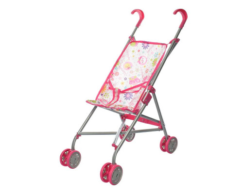 Коляска 9302 W для куклы, железная, зонтик, двойные колеса,поворот, 55-49-26см, высота до ручки 53 см,5 видов