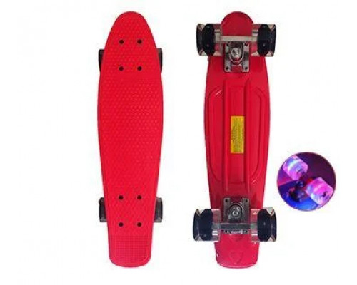 Скейт Пенни борд (Penny board), светятся колёса MS 0848-2,  красный