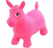 Яркая надувная лошадка прыгун резиновая (ослик) MS 0001. Нагрузка до 50 кг Розовый