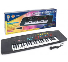 Пианино синтезатор с микрофоном, сеть 220B/батарейки, 8 тембров и ритмов, 44 клавиш, демо песен SK 3738