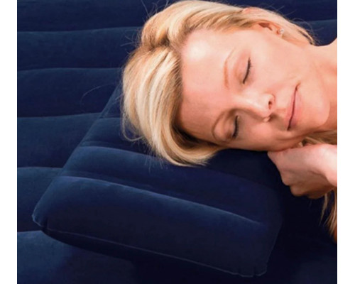 Подушка надувная флокированная Intex 68672 (48х32х9см) синяя