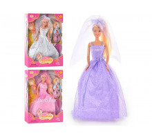 Кукла Невеста 29 см в красивом платье с фатой Lucy Defa 6003 с букетом. Три цвета платья