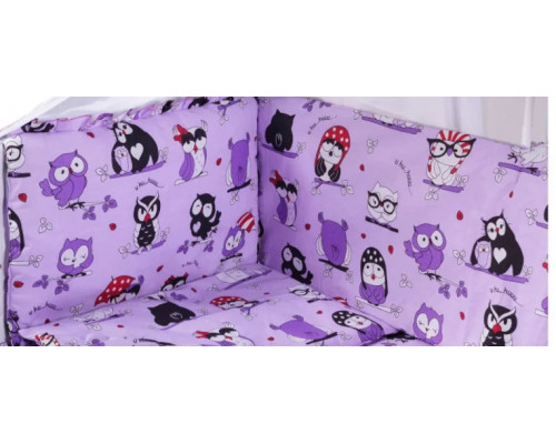 Защита бортики на 4 стороны (отдельные) на завязочках высота 40 см для детской кроватки 120*60см