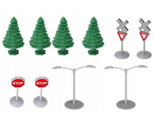 Железная дорога длина 366 см современная скоростной поезд ( 2184 )Фонари, деревья, знаки игровой набор