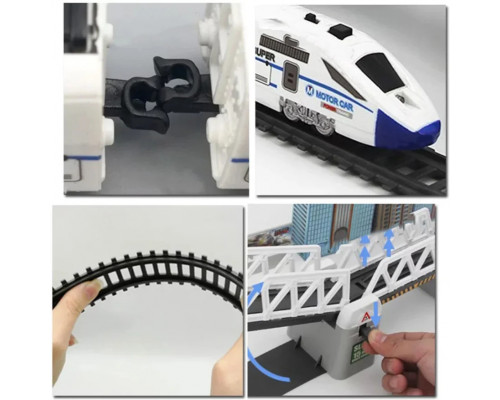 Железная дорога длина 366 см современная скоростной поезд ( 2184 )Фонари, деревья, знаки игровой набор