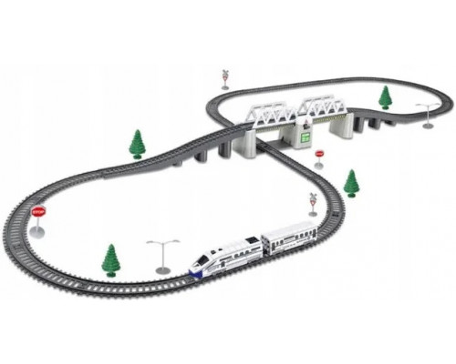 Железная дорога длина 366 см современная скоростной поезд ( 2184 )Фонари, деревья, знаки игровой набор