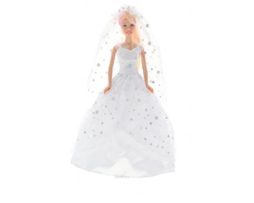 Кукла Невеста 29 см в красивом платье с фатой Lucy Defa 6003 с букетом. Три цвета платья