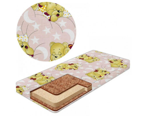 Матрас для детской кроватки КПК-LUX кокос-поролон-кокос, 120х60 см. Толщина 7 см. много цветов