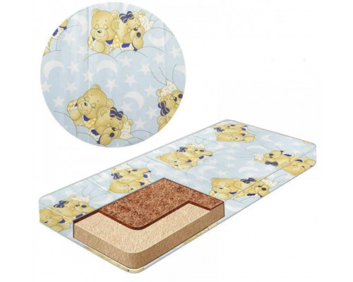 Матрас для детской кроватки КПК-LUX кокос-поролон-кокос, 120х60 см. Толщина 7 см. много цветов
