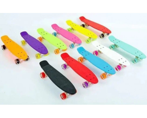 Скейт Пенни борд (Penny board) светятся колёса MS 0848-2 Голубой