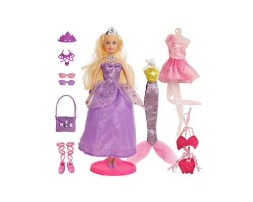 Кукла с нарядом DEFA 8269 29см, наряды 3шт, аксессуары, 2 вида