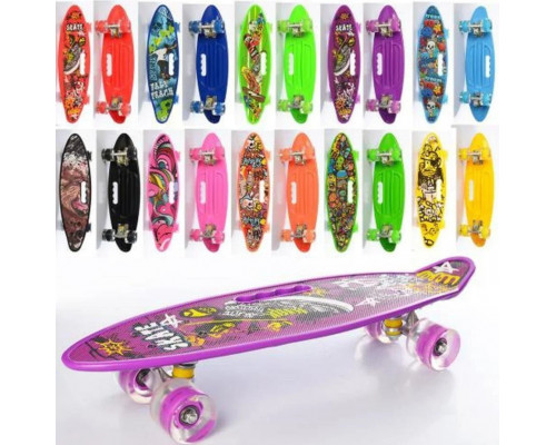 Скейт Profi MS 0461-2  пластик-антискользящий, алюминиевая подвеска, колеса ПУ. Розовый