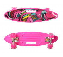Скейт Profi MS 0461-2  пластик-антискользящий, алюминиевая подвеска, колеса ПУ. Розовый