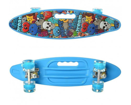 Скейт Profi MS 0461-2  пластик-антискользящий, алюминиевая подвеска, колеса ПУ. Розовый