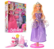 Кукла с нарядом DEFA 8269 29см, наряды 3шт, аксессуары, 2 вида