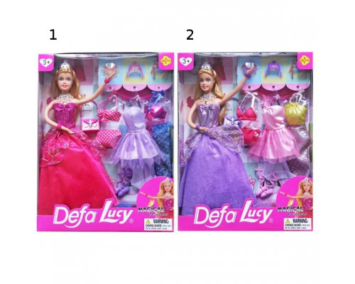 Кукла с нарядом DEFA 8269 29см, наряды 3шт, аксессуары, 2 вида