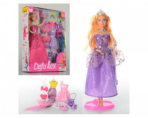 Кукла с нарядом DEFA 8269 29см, наряды 3шт, аксессуары, 2 вида