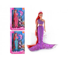 Кукла Defa 8230 Русалка, муз, светиться хвост, 3 цвета, аксессуары