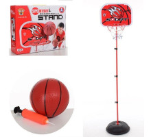 Детский баскетбольный набор M 5708, стойка высота 150 см регулируется, кольцо 19 см, щит и насос