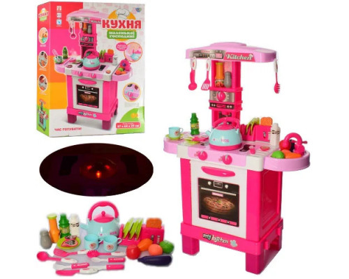 Детская игровая кухня 87 см со звуками и светом 008-939 розовая