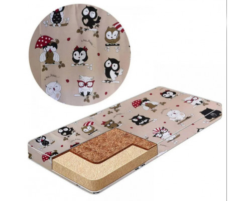 Матрас для детской кроватки со змейкой КПК кокос-поролон-кокос 120х60 см. Толщина 10 см.