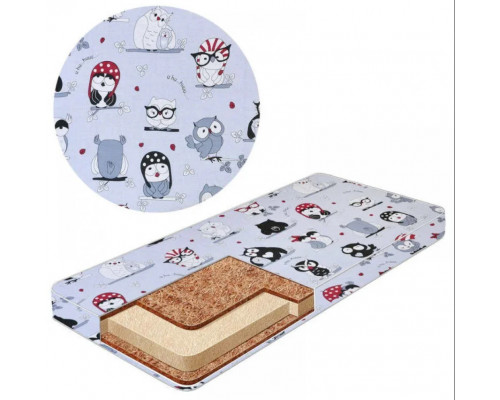 Матрас для детской кроватки со змейкой КПК кокос-поролон-кокос 120х60 см. Толщина 10 см.