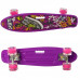"Скейт Пенни борд" светящиеся колеса силикон с удобн. ручкой, до 70 кг, пластик-антискольз, алюм подв. 0749-6 фиолетовый