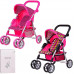 Коляска для кукол Melogo 9352/011,  поворотные колеса, корзинка. Розовая