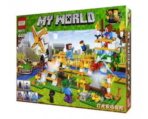 Конструктор My world - Minecraft - Золотой мост, LED-подсветка (арт. 44086)