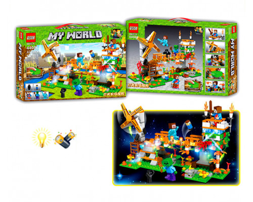 Конструктор My world - Minecraft - Золотой мост, LED-подсветка (арт. 44086)