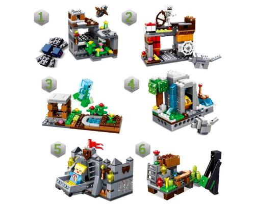 Конструктор My world - Minecraft - Шахта сокровищ в горной пещере 6в1 (арт. 44101)